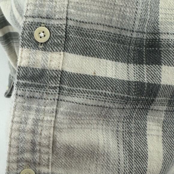 Calvin Klein Flannel Shirt Mens XS Creme Gray Cabincore Grunge Campcore Outdoor - Picture 4 of 5